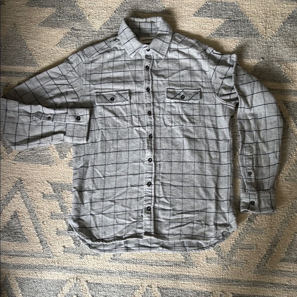Taylor Stitch Organic Cotton Grey Plaid Button Down Shirt